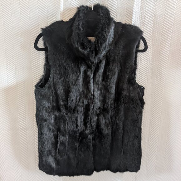MICHAEL Michael Kors Real Rabbit Fur Vest Black Size Medium - Picture 9 of 14